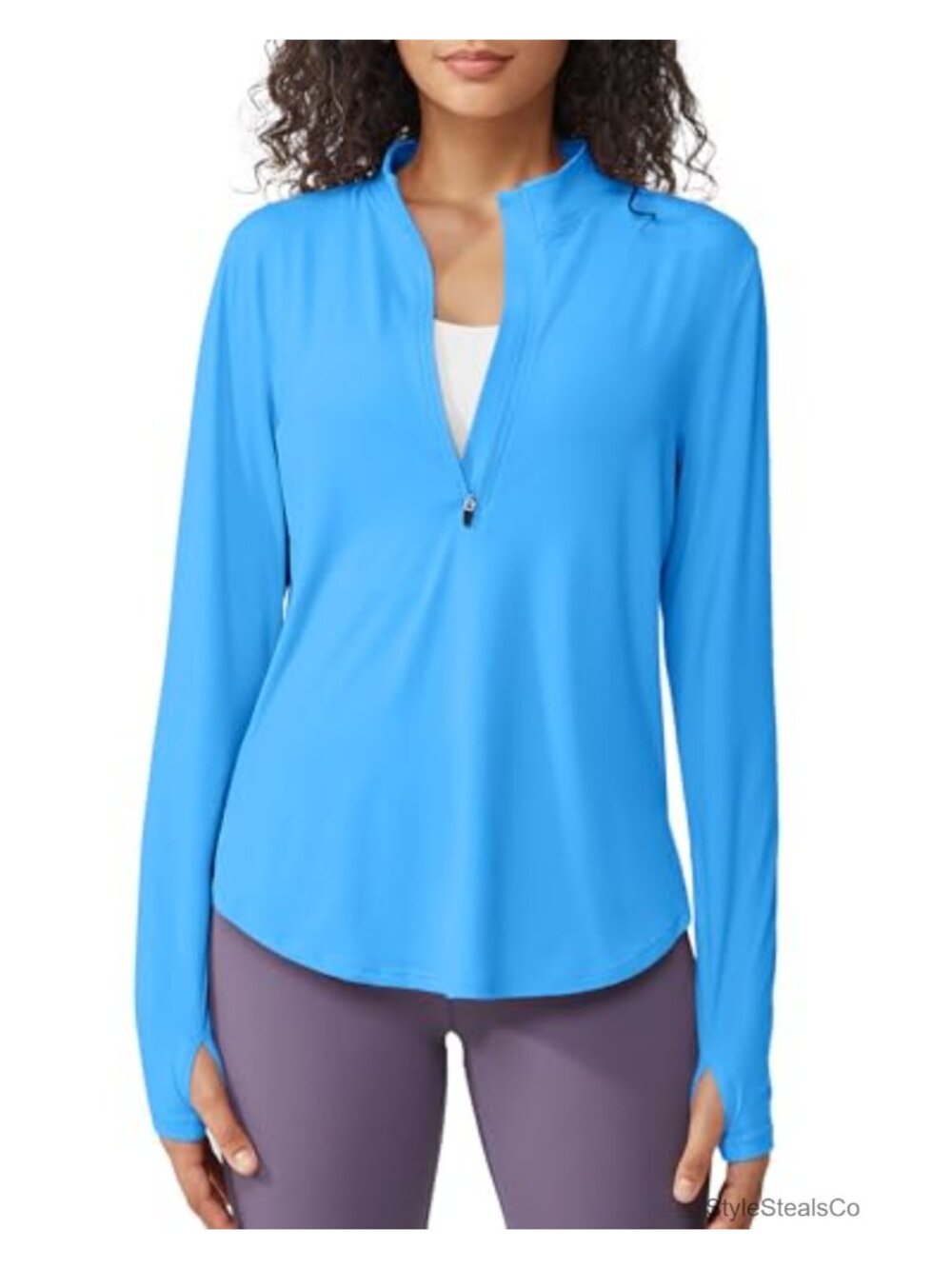 UPF 50 Long Sleeve Sun Shirt Half Zip Pullover Activewear